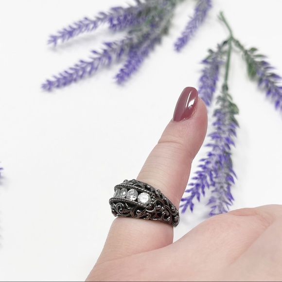 Prime Art & Jewel Cubic Zirconia China Brass Base PAJ Filigree Ring - Picture 2 of 8